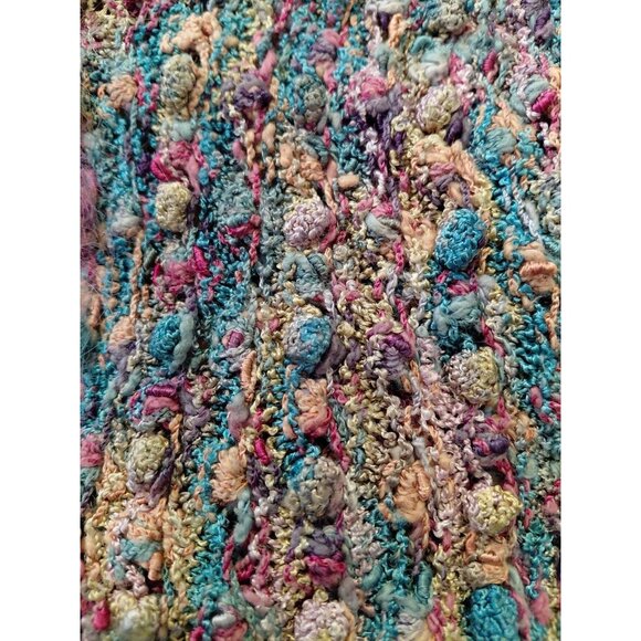 Colleen Toland Vintage Bobble Sweater Pullover Hand Knitted Small Purple Teal - Picture 7 of 8